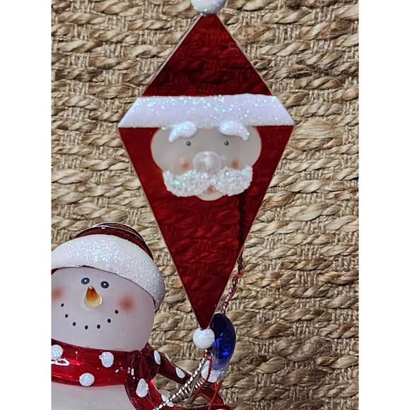 Vtg. Lighted Acrylic Skiing Bobble Christmas Snowman Santa Kite JC Penny Holiday - Picture 11 of 15